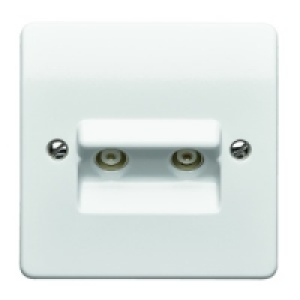 MK Twin Coaxial TV/FM Socket K3523RPWHI £4.49