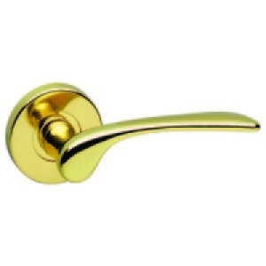 Urfic Como Round Rose Latch Handle Polished Brass