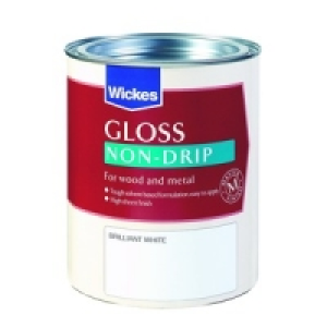Wickes One Coat Gloss Paint White 750ml