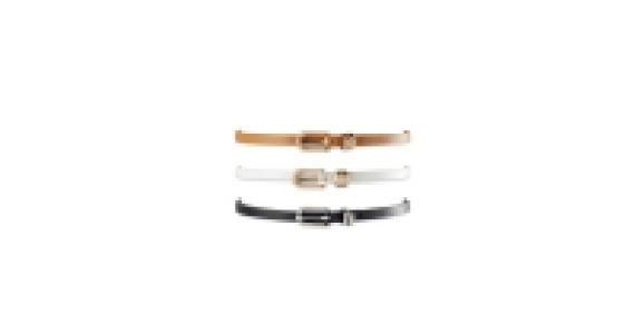Black, Cognac & White Skinny Belts £4.49