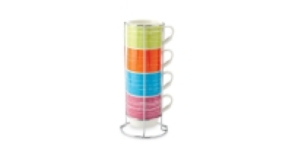 Bright Stackable Mugs 4 Pack