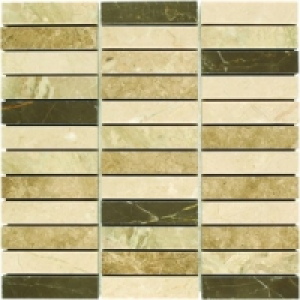 Wickes Milano Beige & Brown Polished Marble Brick Mosaic Til £22.79