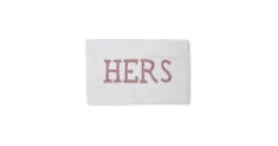 Hers White/Mink Cotton Bath Mat