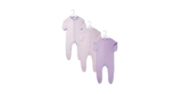 Aldi  Baby Girls Owl Sleepsuits 3-Pack