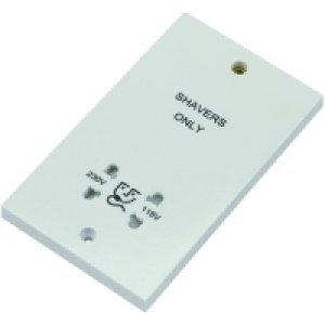 Dual Voltage Shaver Socket 2 Gang White 115/230v
