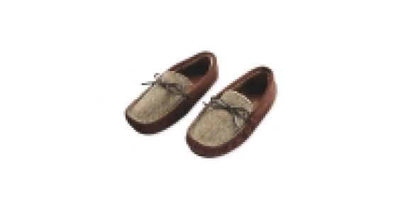 Mens Brown Tweed Moccasins