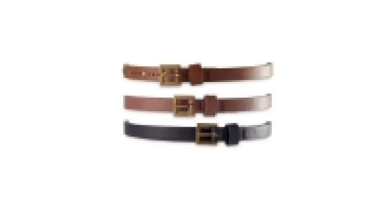 Tan, Black & Dark Brown Skinny Belts