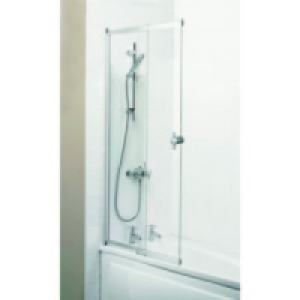 Sliding Bath Screen Silver Effect Frame