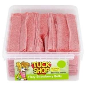 Tuck Shop Fizzy Strawberry Belts 200 Pieces