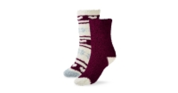 Ladies Purple Fairisle Lounge Socks