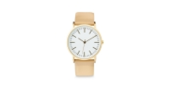 Round Gold and White Wristwatch