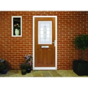 Wickes Avon Composite Door Oak 2 Panel 2085x880mm Left Openi