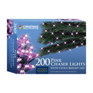 Christmas Workshop 200 LED Lights Pink Chaser with 8 Functio