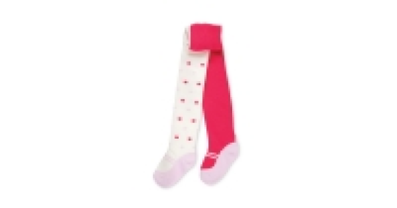 Infants Cream/White Tights 2-Pack