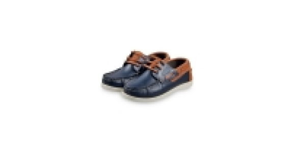 Boys Navy Leather Boat Shoes