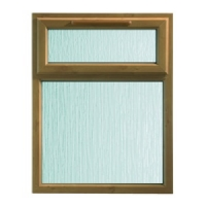 Wickes uPVC Casement Window Oak 1010x1190mm Top Hung Obscure
