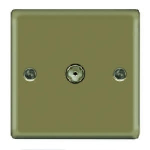 Coaxial Socket 1 Gang Pearl Raised Plate