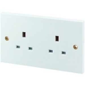 13A Unswitched Socket 2 Gang White