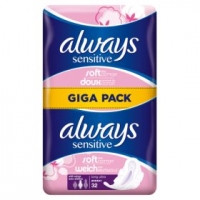 Asda Always Sensitive Long Ultra Sanitary Towels With Wings Giga Pack