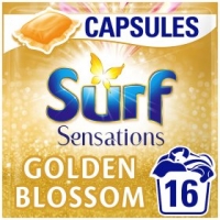 Asda Surf Washing Capsules Sensations Golden Blossom Bio 16 Washes