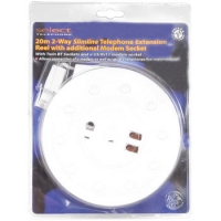 Scan  20m 2-Way Slimline Telephone Extension Reel with additional 