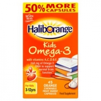 Asda Seven Seas Kids Omega-3 3-12yrs Orange Chewable Fruit Burst Capsules