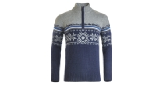 Mens Zip Neck Nordic Wool Jumper