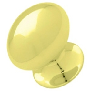 Wickes Frankfurt Knob Oval Brass 35mm 2 Pack