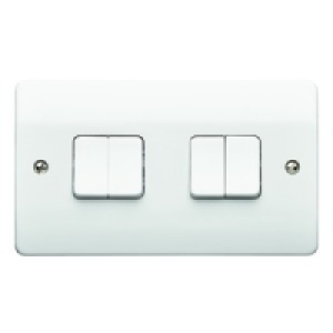 MK K4874RPWHI 10A Light Switch 4 Gang 2 Way £12.29
