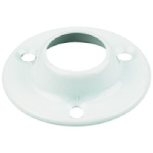 Wickes Wardrobe Rail Heavy Duty Rod Socket White 19mm 2 Pack £4.29
