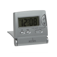 Wilko  Acctim Mini Flip LCD Alarm Clock Silver