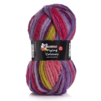 Wilko  Yarnfair Flying Colours 100g Shade 1, Shocking Pink/Lime/Pur