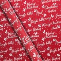 Ocado  Waitrose Red Script Gift Wrap 4m