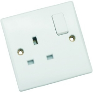 13A Slimline Switched Socket 1 Gang White &pound;2.19
