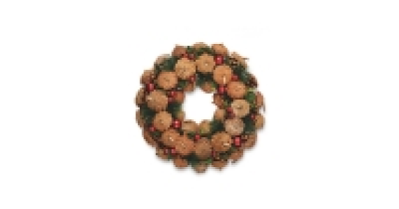 Pine Cone & Red Bauble Wreath £7.99
