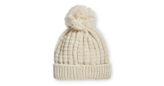 Ladies Textured Pom Pom Beanie
