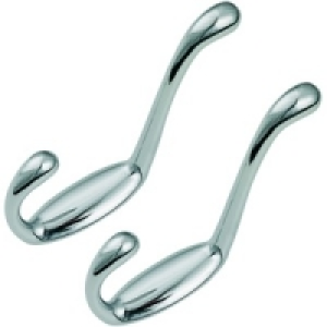 Wickes Hat And Coat Hook Polished Chrome 2 Pack £4.18