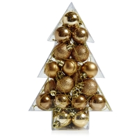 Wilko  Wilko Christmas Bauble Decorations Gold Mixed Finishes 34pk 