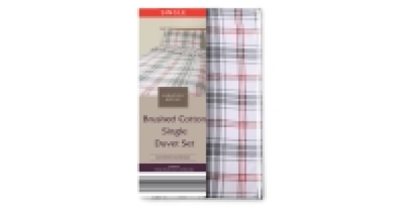 Cotton Check Single Duvet Set £9.99