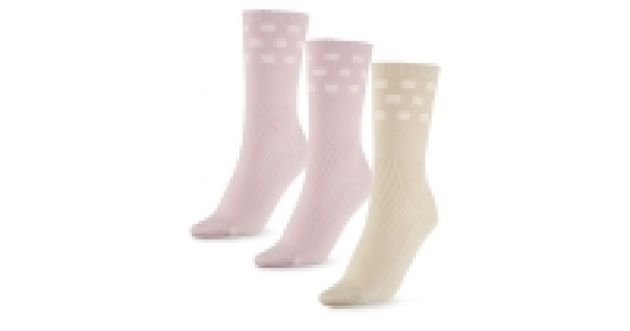 Pink/Oatmeal Roomy-Socks 3-Pack