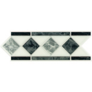 Wickes Caceres Grey Gloss Ceramic Border Tile 200x75mm
