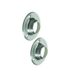 Wickes Wardrobe Rail Socket Brushed Nickel 19mm 2 Pack