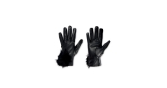 Ladies Pom Pom Leather Gloves