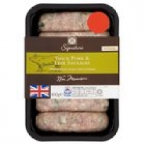 M Signature Thick Pork & Leek Sausages £3.19