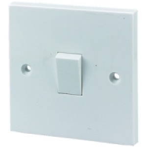 10A Light Switch 1 Gang 2 Way White PK6