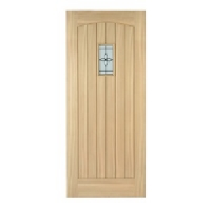 Wickes Croft External Oak Veneer Door Glazed 1981x838mm
