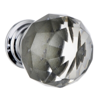 Wilko  Wilko Round Knob Glass Crystal 30mm