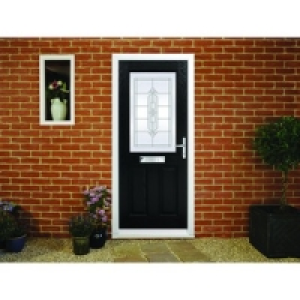 Wickes Avon Composite Door Black 2 Panel 2085x880mm Left Ope