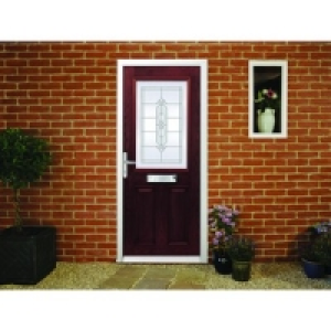 Wickes Avon Composite Door Rosewood 2 Panel 2085x920mm Right