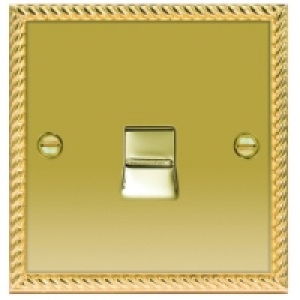 Telephone Socket Master 1 Gang Georgian Brass